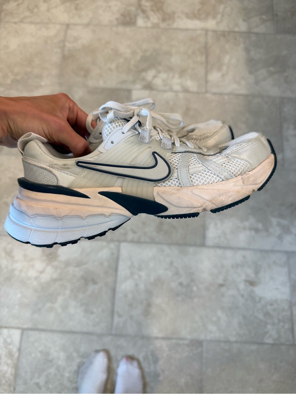 Nike VK12 Grey, light pink and Navy Athletic Sneakers